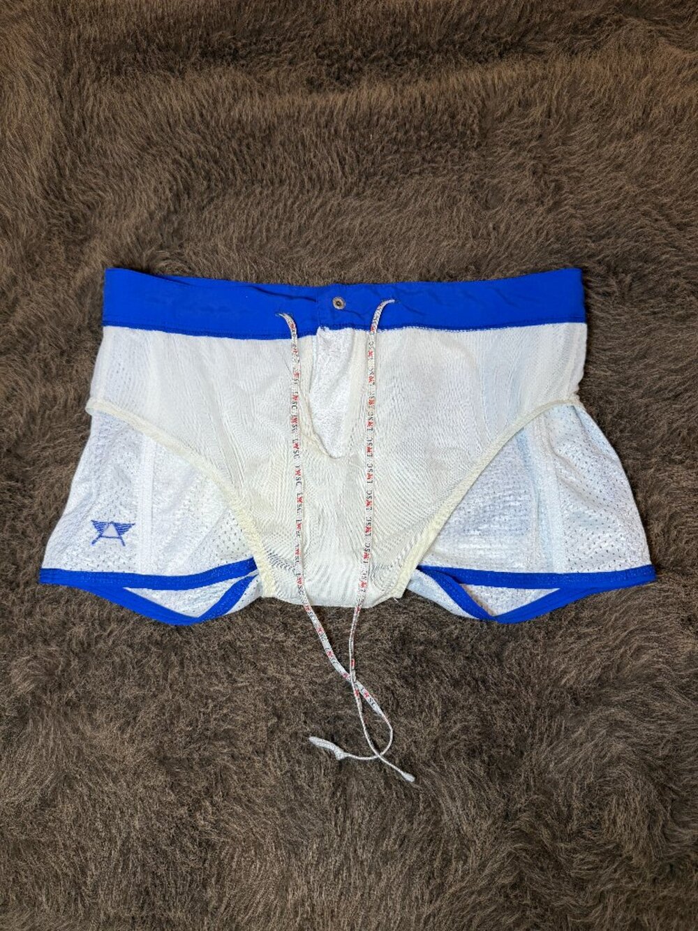 LASC Los Angeles White Blue Mesh Dolphin Shorts Men’s Large - Picture 6 of 8